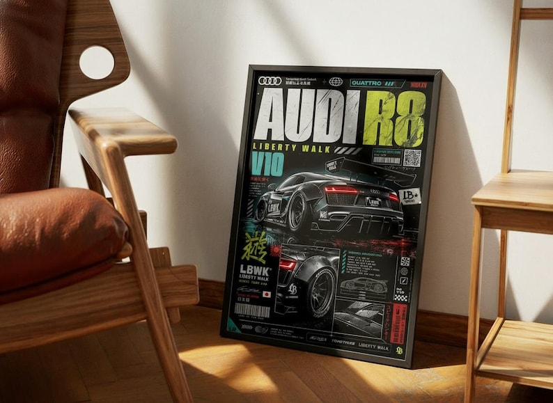Audi R8 Widebody — Art print